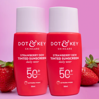 Strawberry Dew Tinted Sunscreen SPF 50+, Warm Ivory